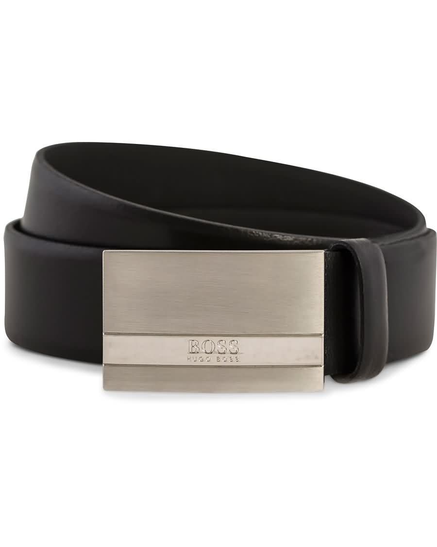 boss baxton plaited logo belt 3,5 cm black b5owu